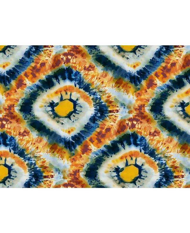 Tie Dye Look Cotton Print, Square Eye, Amber