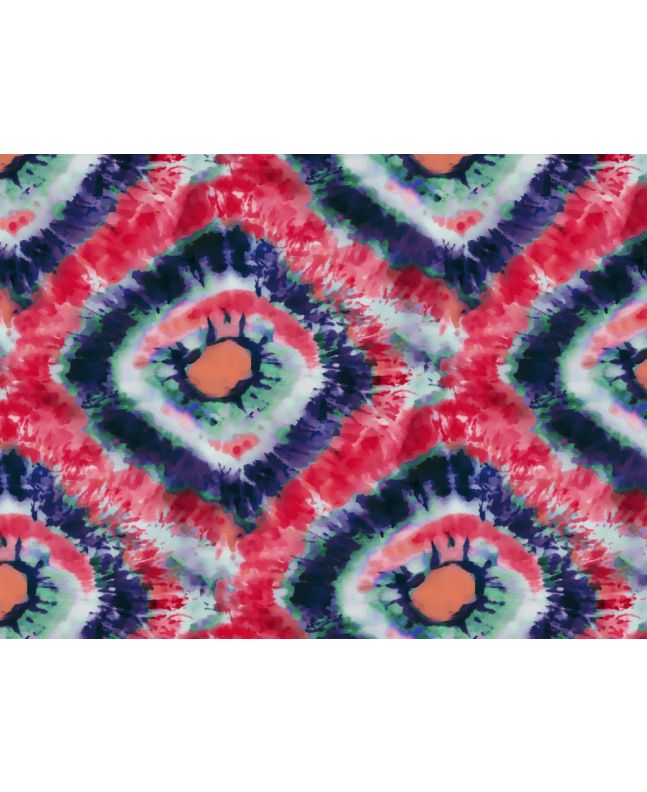 Tie Dye Look Cotton Print, Square Eye, Fuchsia