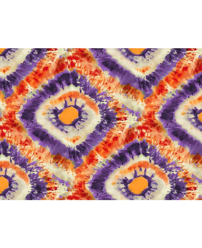 Tie Dye Look Cotton Print, Square Eye, Orange