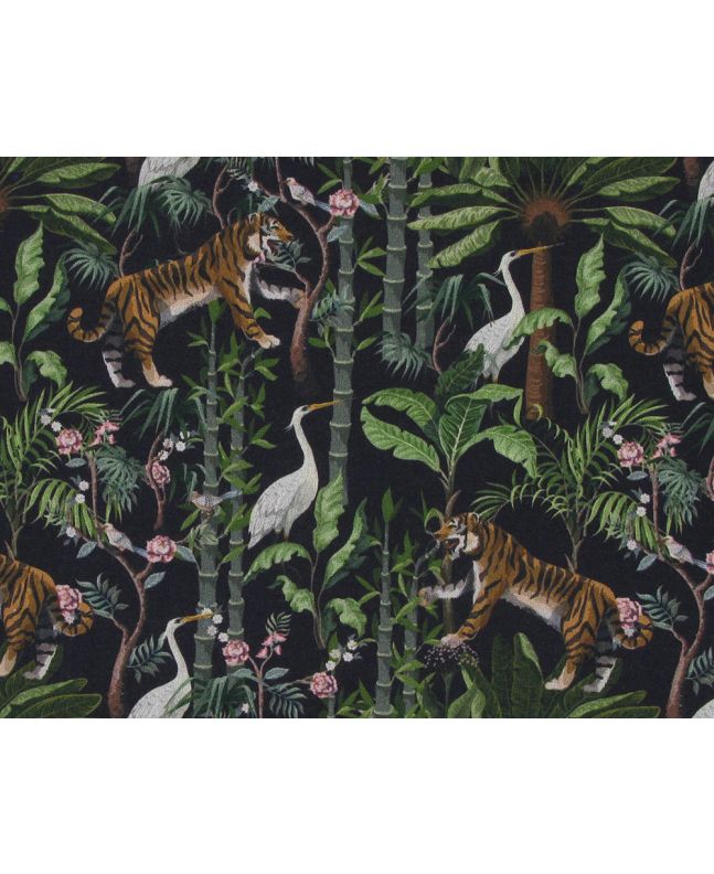 Tiger Heron Jungle Cotton Print