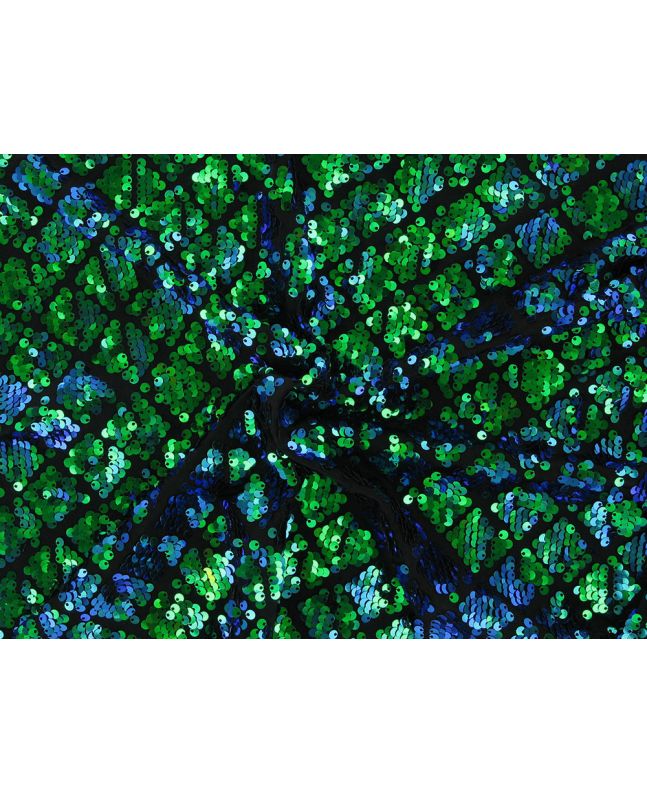 Two Tone Sequin Diamond Scale Stretch