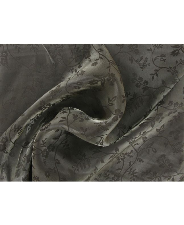 Two Toned Flora Jaquard Organza, Taupe and Grey