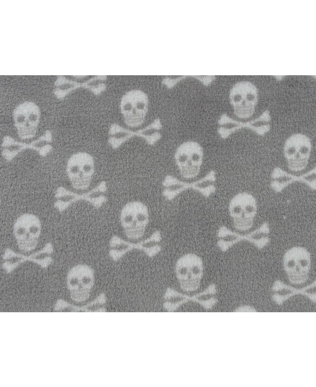 Ultra Soft Cuddle Fleece Skulls, Grey