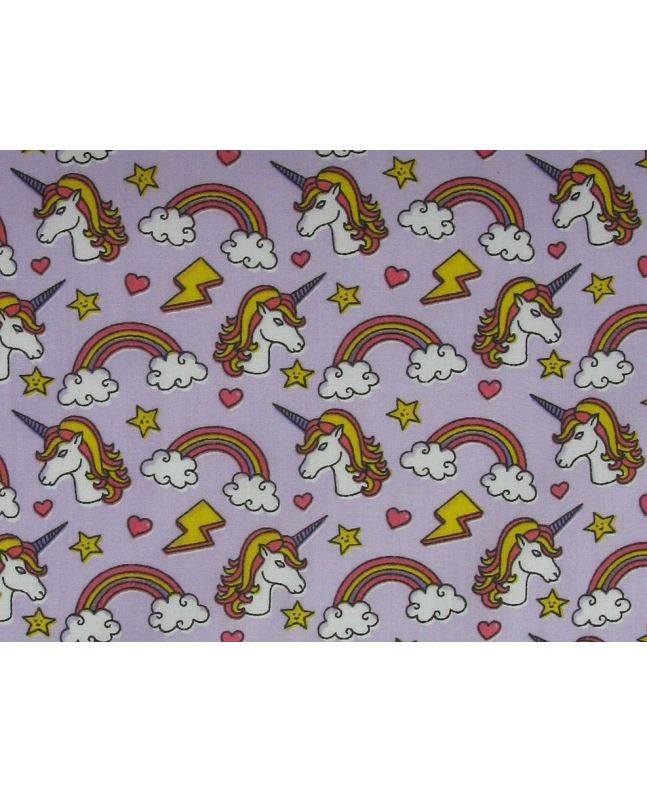Unicorn Funk Polycotton Print, Violet