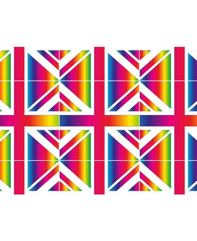 Union Jack Allover Cotton Panama, Fantasy Rainbow