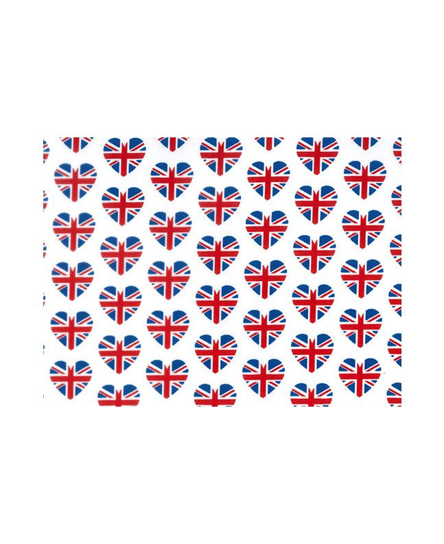 Union Jack Hearts Polycotton Print, White