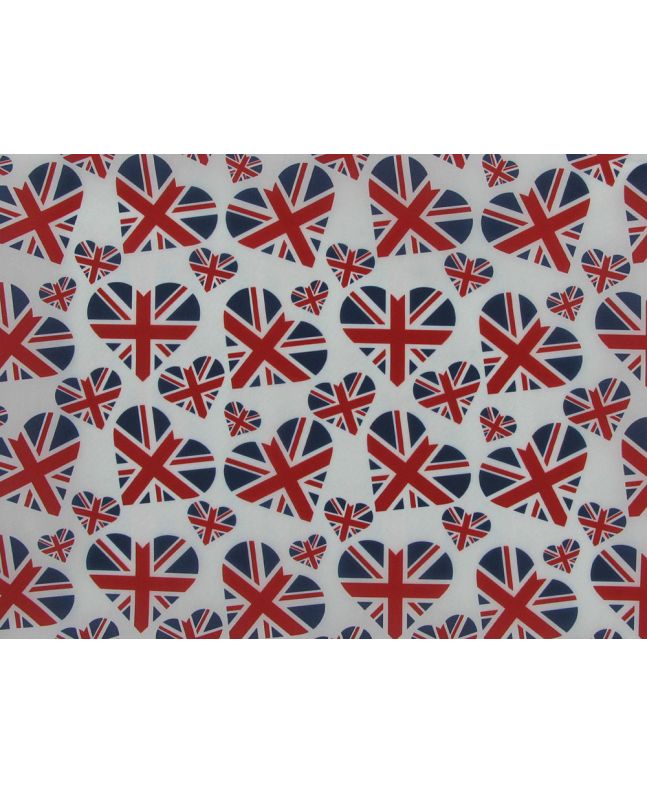 Union Jack Hearts Polyester Lining