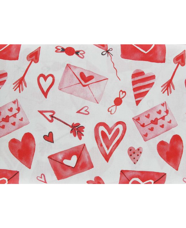 Valentines Collection Digital Cotton Print, Love Letters