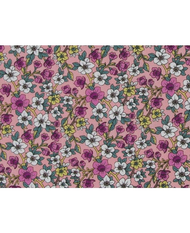 Valley Walk Flora Cotton Poplin Print, Pink