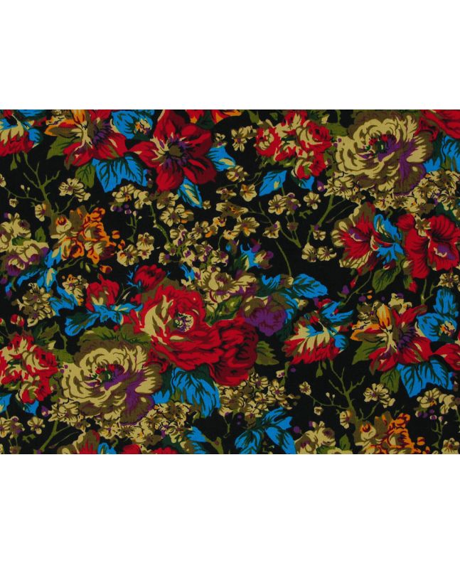Vibrant Rose Printed Needlecord, Red