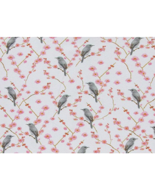 Watercolour Birds Cotton Jersey