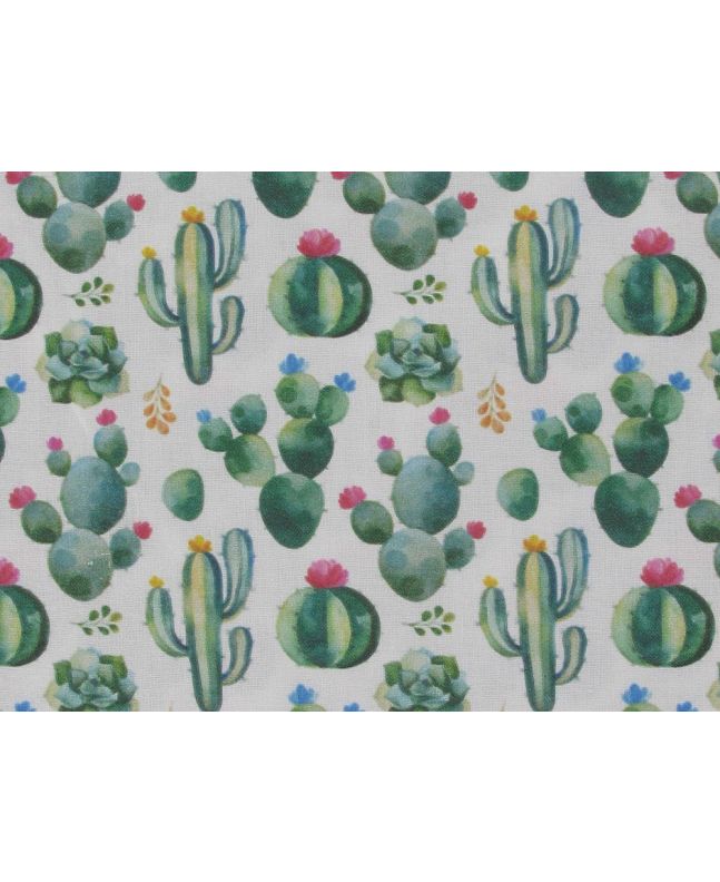 Watercolour Cactus Garden Cotton Print