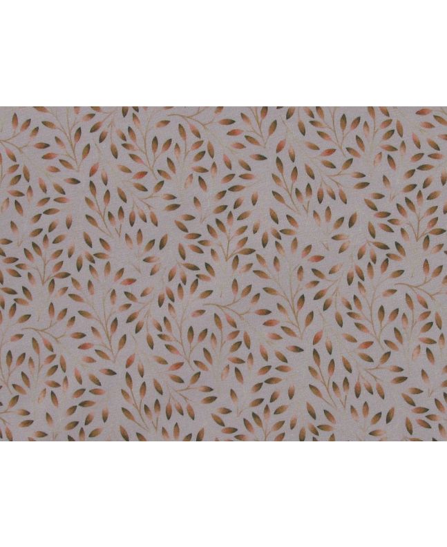 Watercolour Leaves Cotton Jersey, Taupe