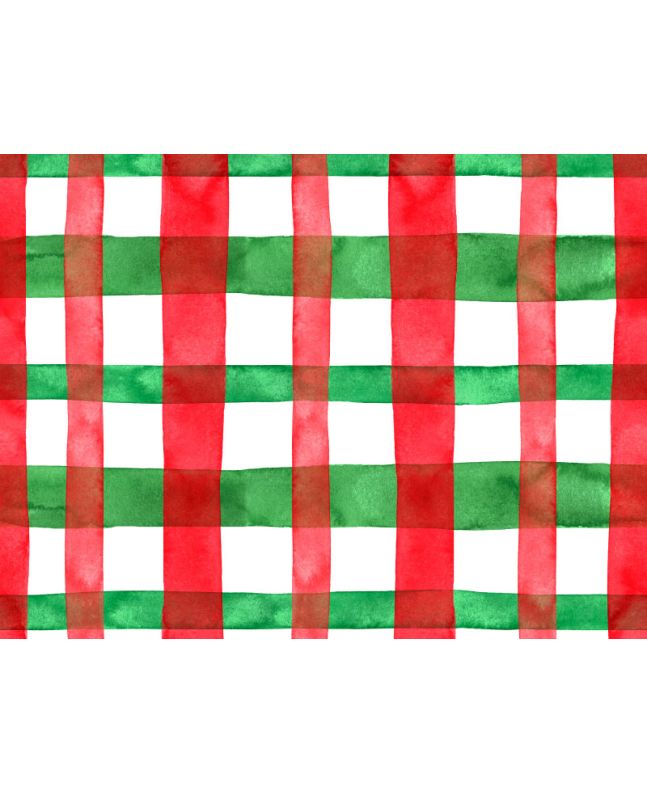 Watercolour Tartan Christmas Cotton Jersey