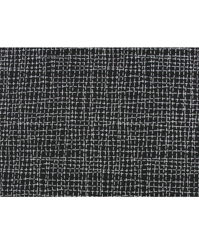 White Weave Cotton Print, Black