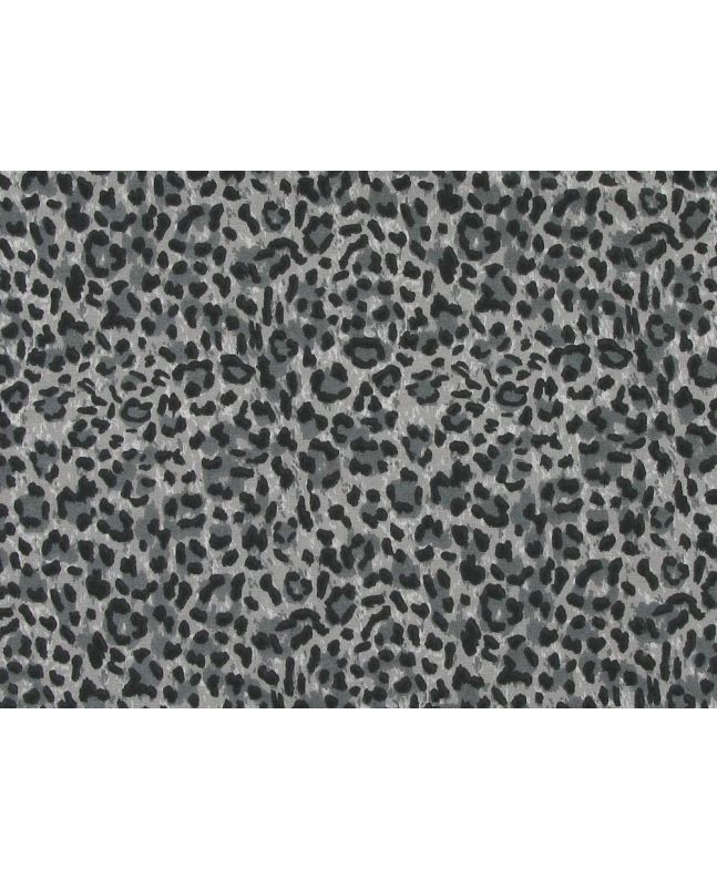 Wild Leopard Spots Cotton Print, Grey