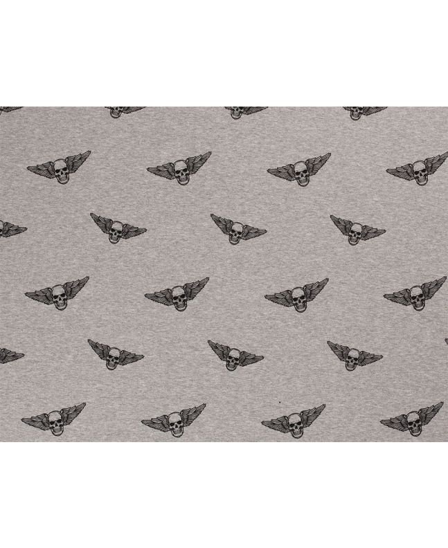 Winged Skull Printed Alpine Fleece Sweatshirt