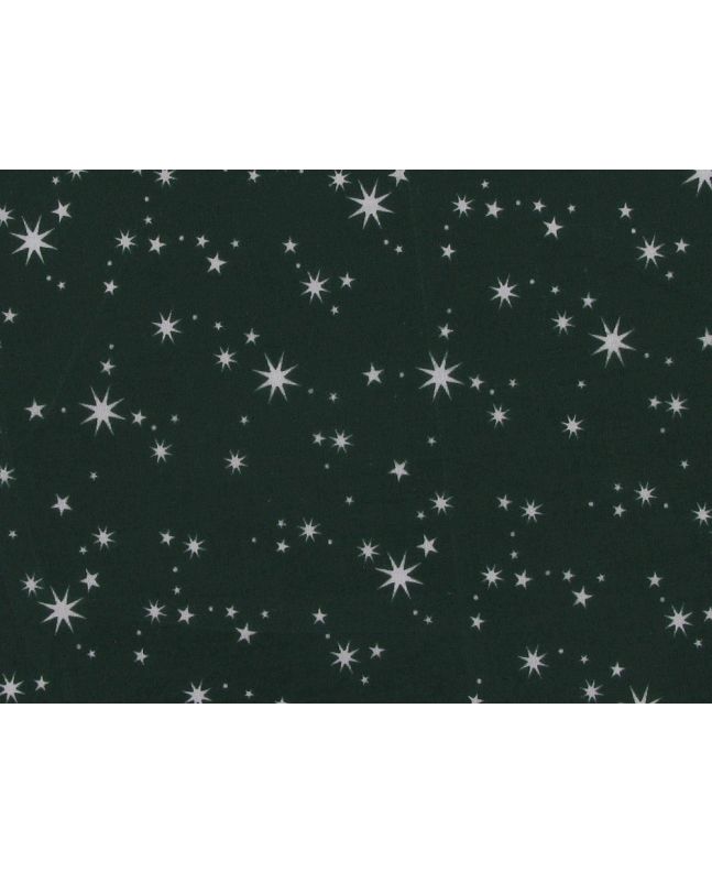 Winter Stars Polycotton Print, Green