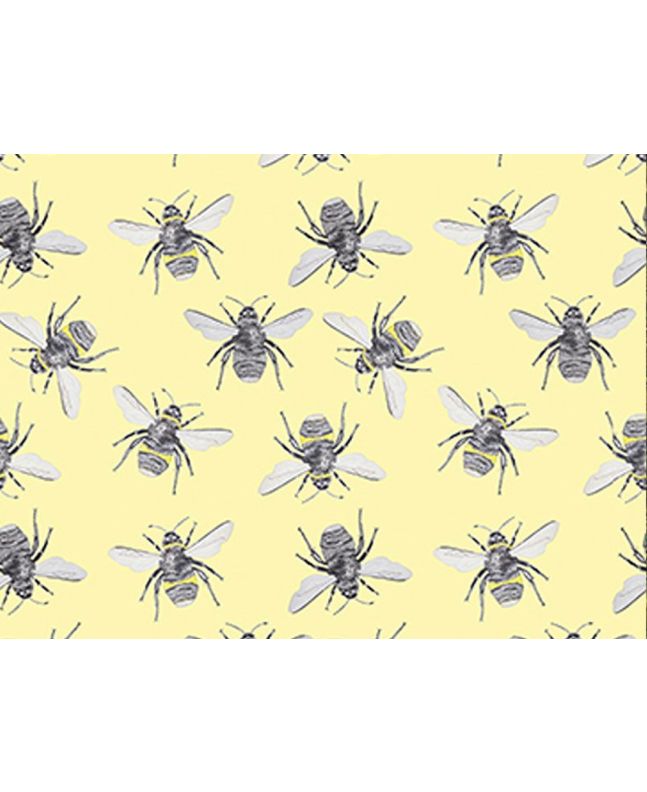 Worker Bees Digital Cotton Print, Yellow