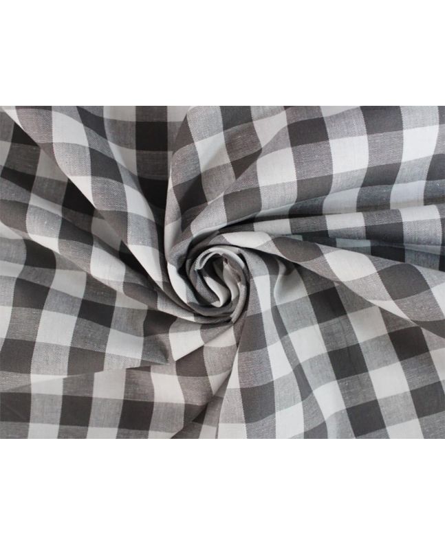 Woven Cotton 1.5cm Check, Grey