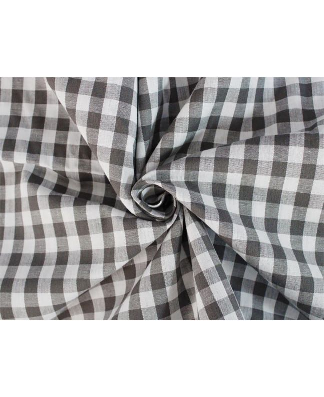 Woven Cotton 1cm Check, Grey