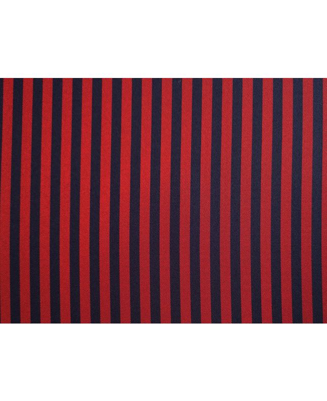 Woven Narrow Width Silk, Stripe, Navy and Red