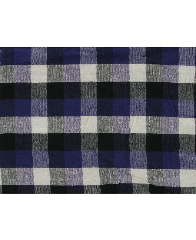 Woven Noile Silk Multi Check, Purple and Black