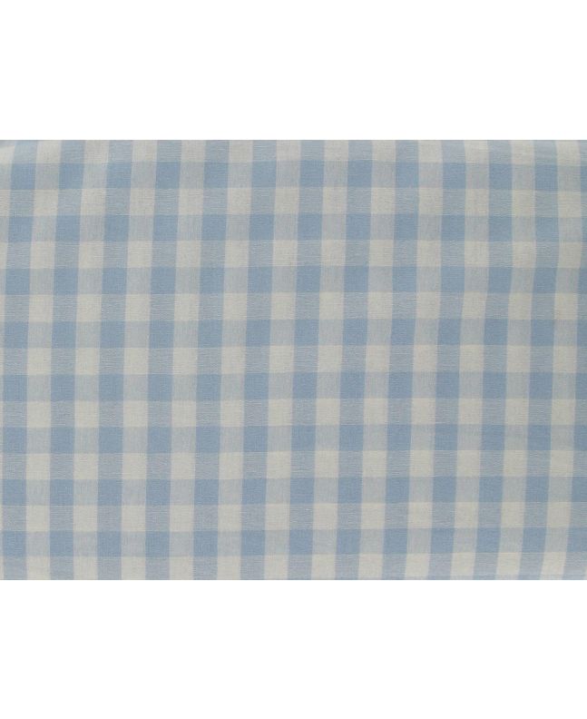 Yarn Dyed Cotton Chambray 1 cm Gingham, Light Blue