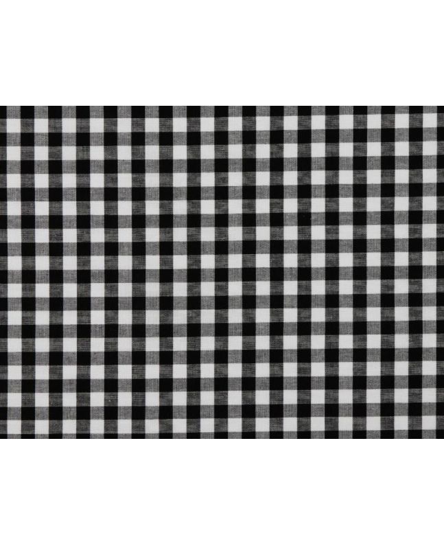 Yarn Dyed Cotton Chambray 1cm Gingham, Black