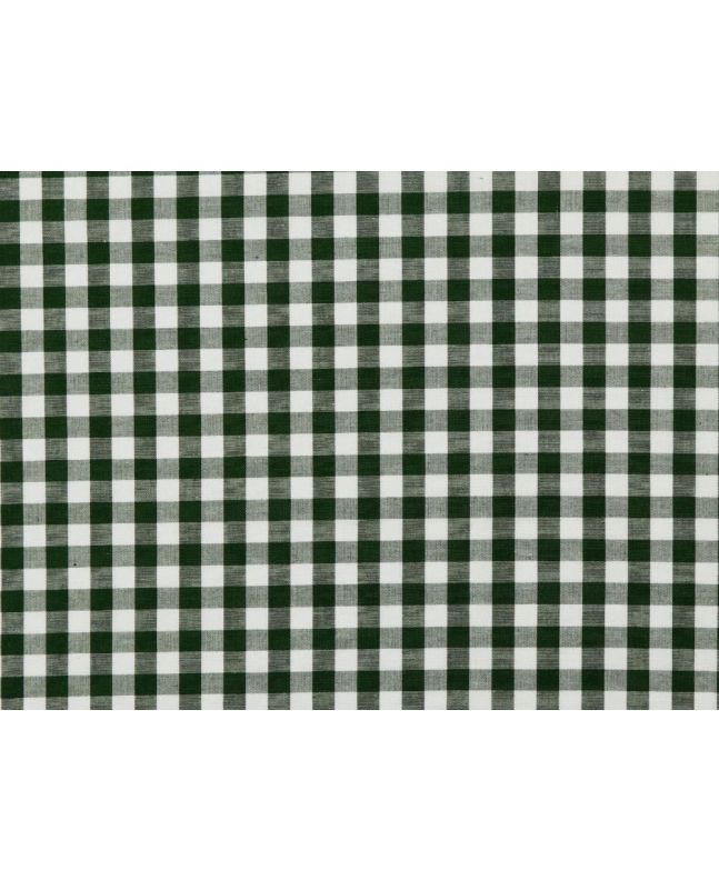 Yarn Dyed Cotton Chambray 1cm Gingham, Dark Green