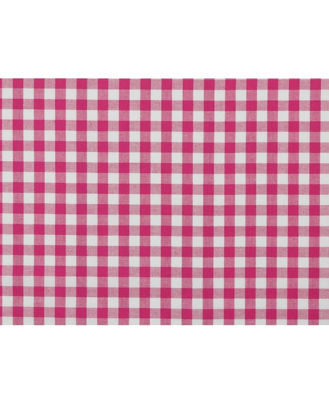Yarn Dyed Cotton Chambray 1cm Gingham, Fuschia