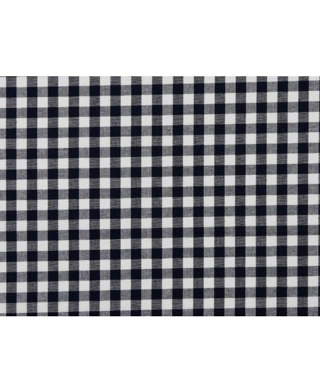 Yarn Dyed Cotton Chambray 1cm Gingham, Navy