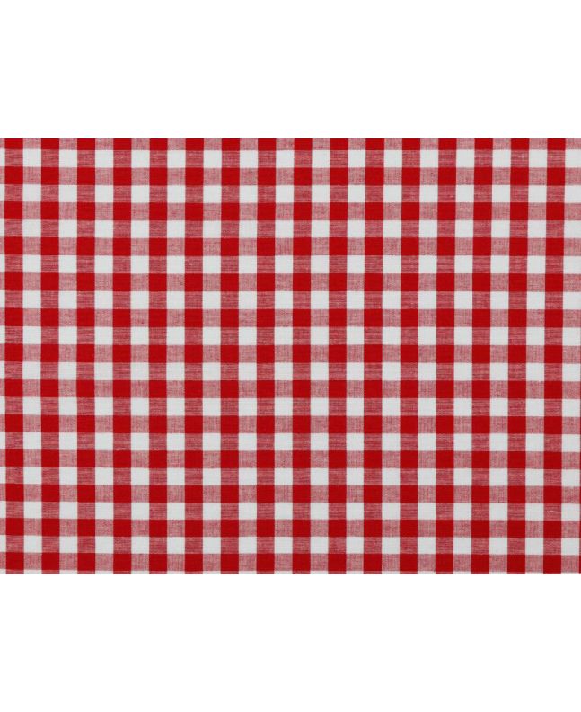 Yarn Dyed Cotton Chambray 1cm Gingham, Red