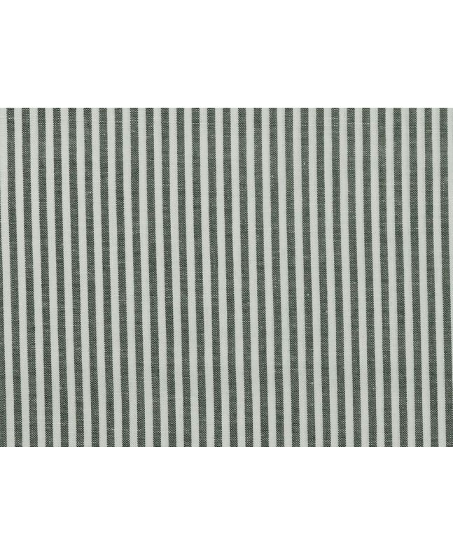 Yarn Dyed Cotton Chambray 3mm Stripe, Dark Green