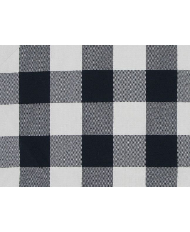 Yarn Dyed Gingham Bi-Stretch Panama, 4cm Check, Navy