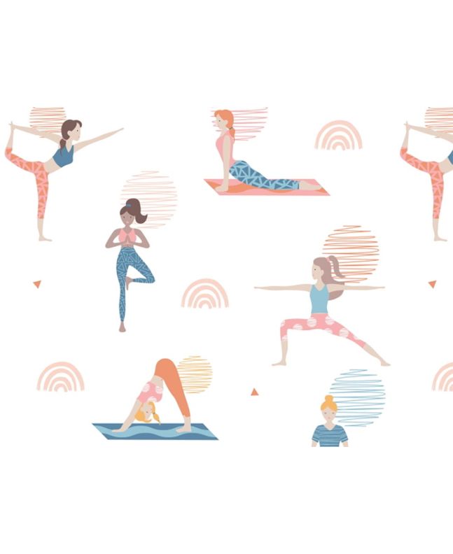 Yoga Wellness Cotton Print, Yoga Pose