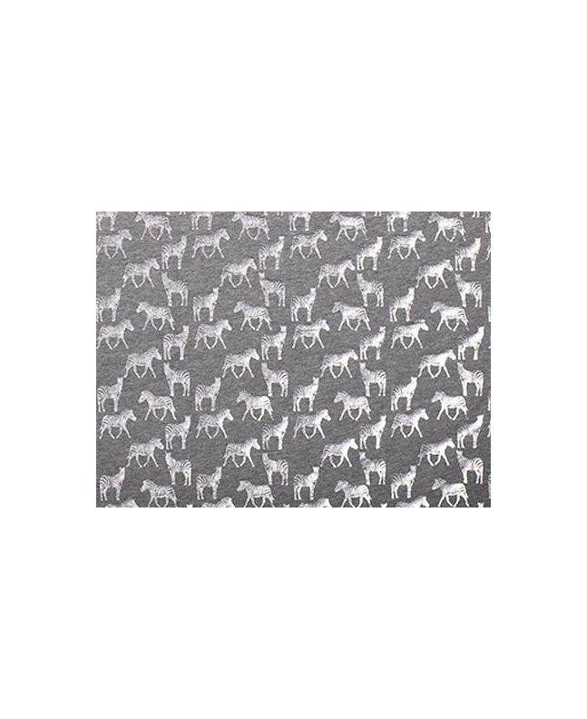 Zebra Foil Cotton Jersey, Light Grey